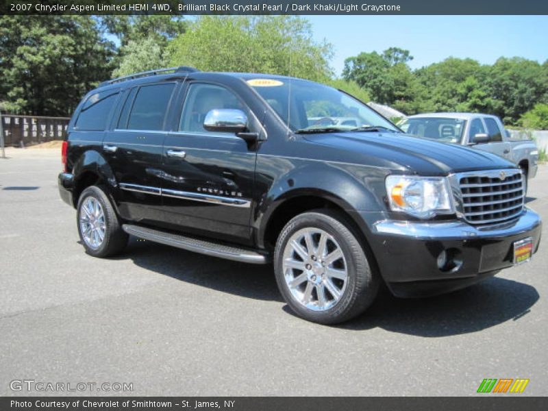 Brilliant Black Crystal Pearl / Dark Khaki/Light Graystone 2007 Chrysler Aspen Limited HEMI 4WD