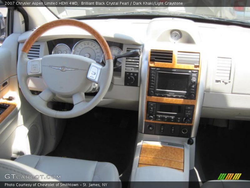 Brilliant Black Crystal Pearl / Dark Khaki/Light Graystone 2007 Chrysler Aspen Limited HEMI 4WD