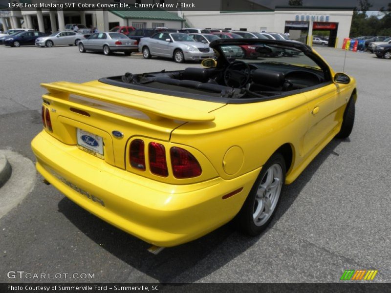 Canary Yellow / Black 1998 Ford Mustang SVT Cobra Convertible