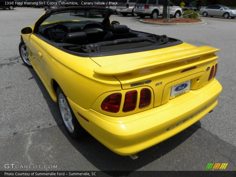 Canary Yellow / Black 1998 Ford Mustang SVT Cobra Convertible