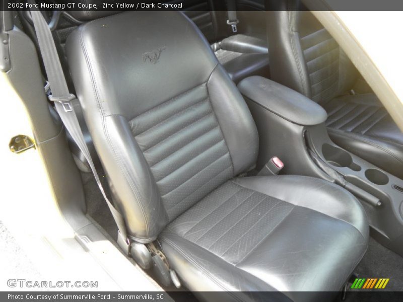 Zinc Yellow / Dark Charcoal 2002 Ford Mustang GT Coupe