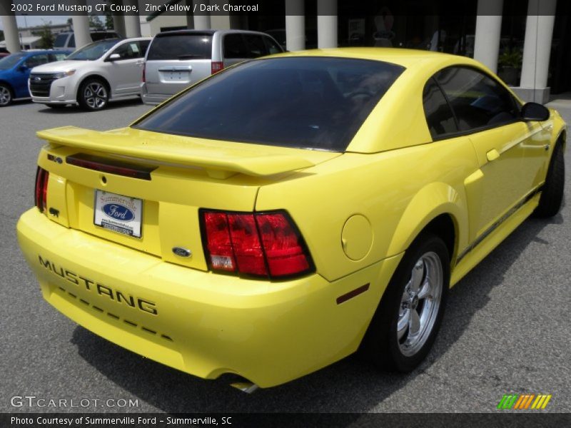 Zinc Yellow / Dark Charcoal 2002 Ford Mustang GT Coupe