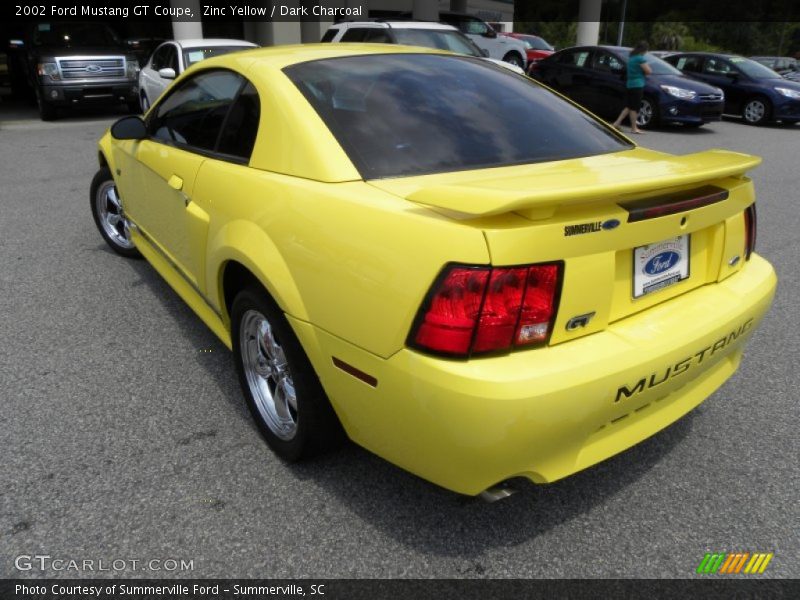 Zinc Yellow / Dark Charcoal 2002 Ford Mustang GT Coupe