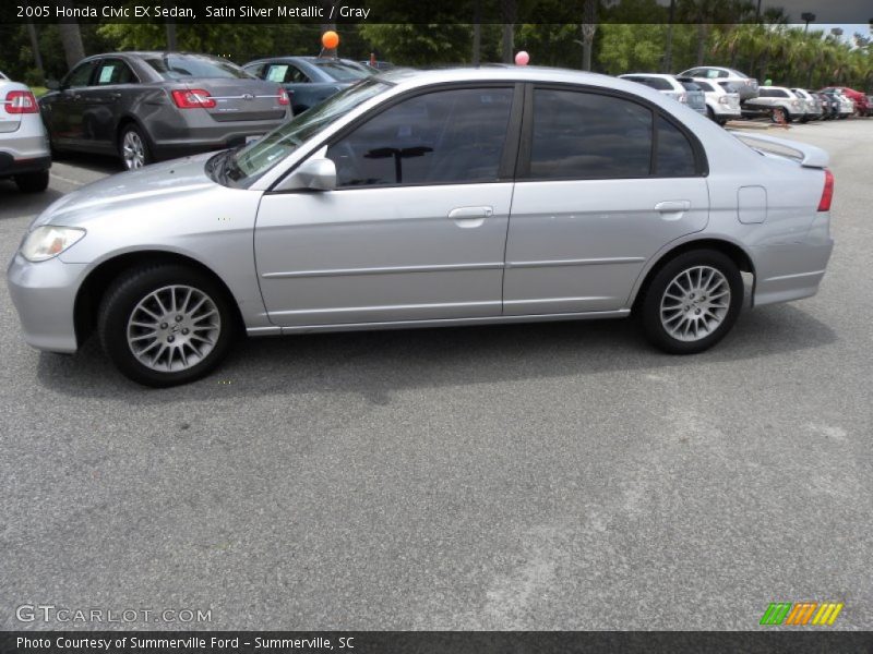 Satin Silver Metallic / Gray 2005 Honda Civic EX Sedan