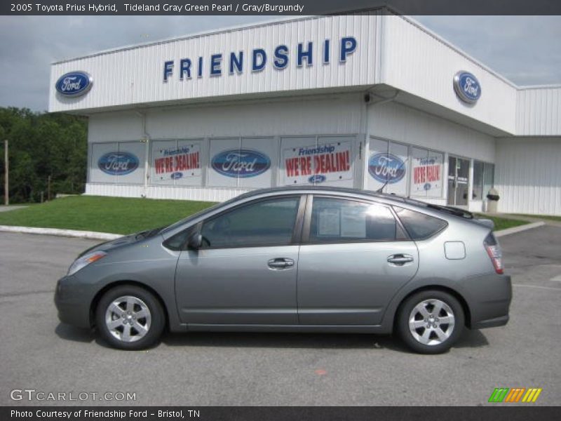 Tideland Gray Green Pearl / Gray/Burgundy 2005 Toyota Prius Hybrid