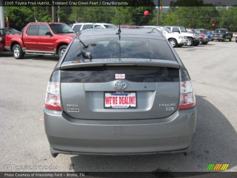 Tideland Gray Green Pearl / Gray/Burgundy 2005 Toyota Prius Hybrid