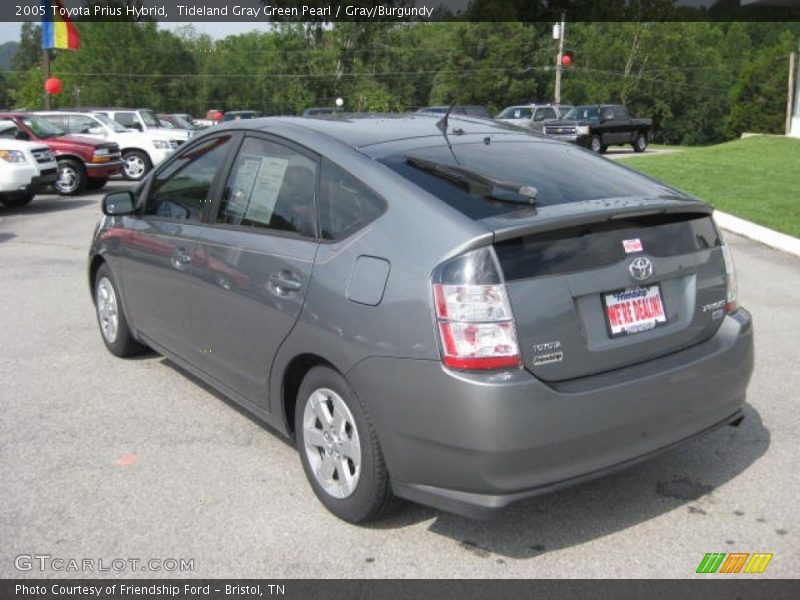 Tideland Gray Green Pearl / Gray/Burgundy 2005 Toyota Prius Hybrid