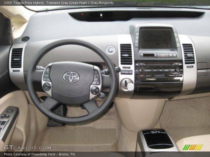 Tideland Gray Green Pearl / Gray/Burgundy 2005 Toyota Prius Hybrid