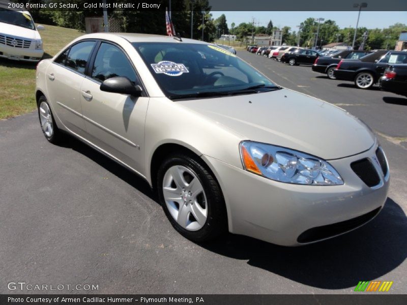 Gold Mist Metallic / Ebony 2009 Pontiac G6 Sedan