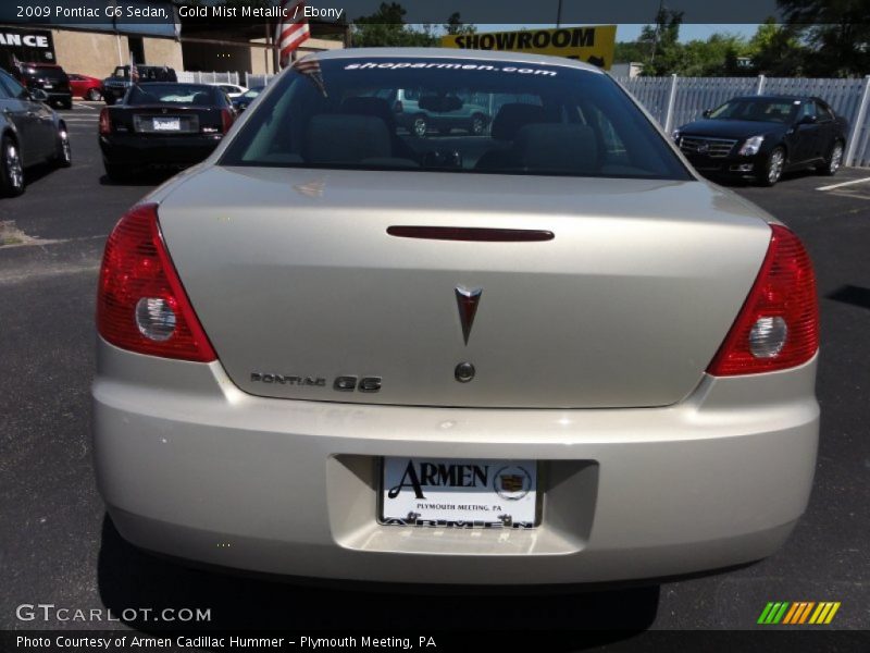 Gold Mist Metallic / Ebony 2009 Pontiac G6 Sedan