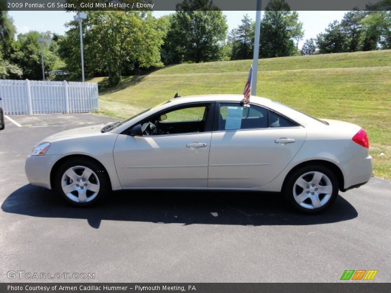 Gold Mist Metallic / Ebony 2009 Pontiac G6 Sedan