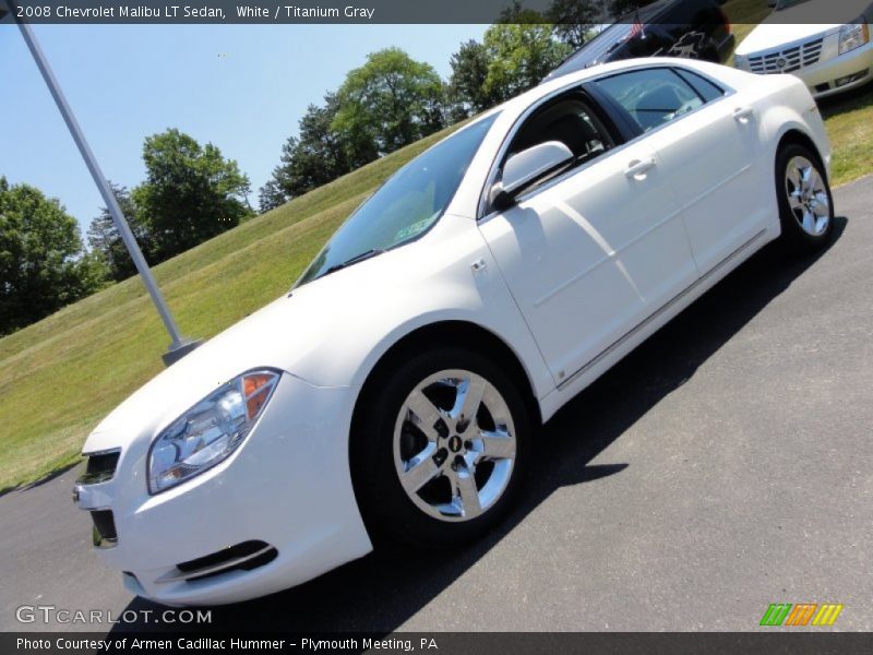 White / Titanium Gray 2008 Chevrolet Malibu LT Sedan