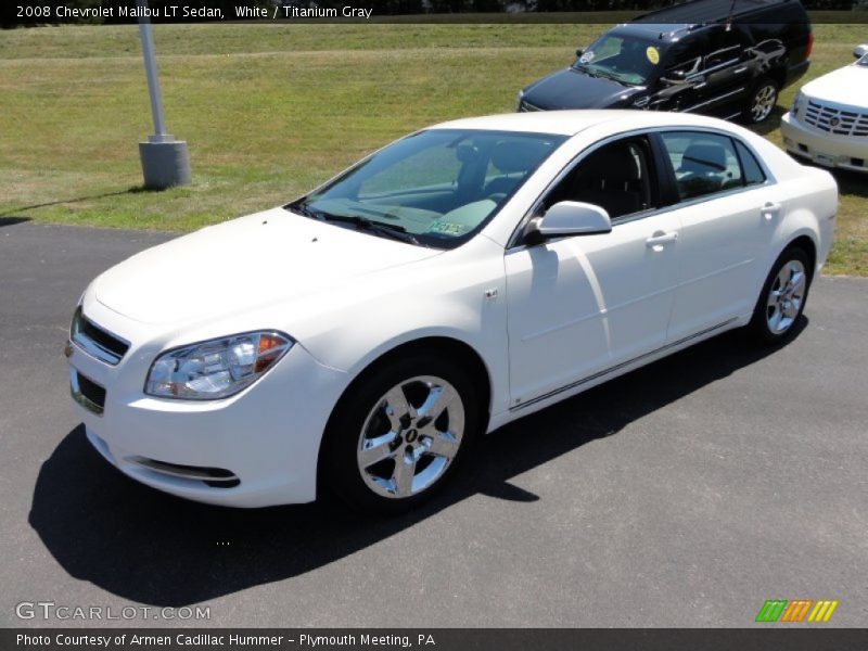 White / Titanium Gray 2008 Chevrolet Malibu LT Sedan
