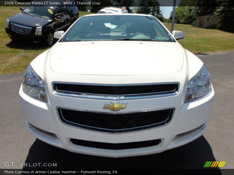 White / Titanium Gray 2008 Chevrolet Malibu LT Sedan