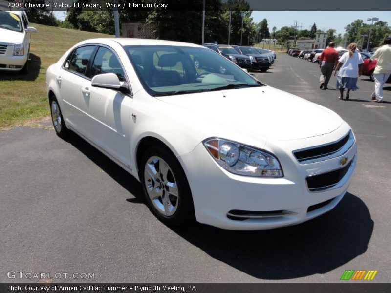 White / Titanium Gray 2008 Chevrolet Malibu LT Sedan