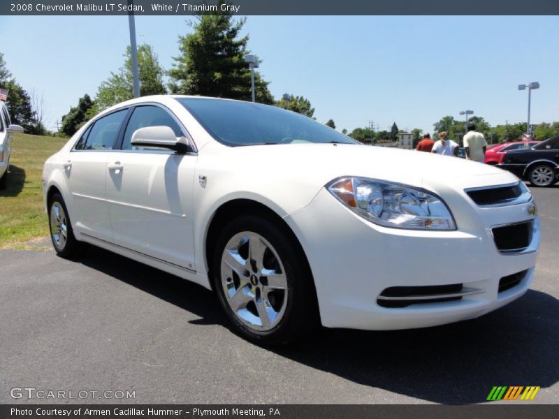 White / Titanium Gray 2008 Chevrolet Malibu LT Sedan