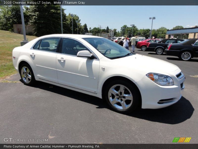 White / Titanium Gray 2008 Chevrolet Malibu LT Sedan