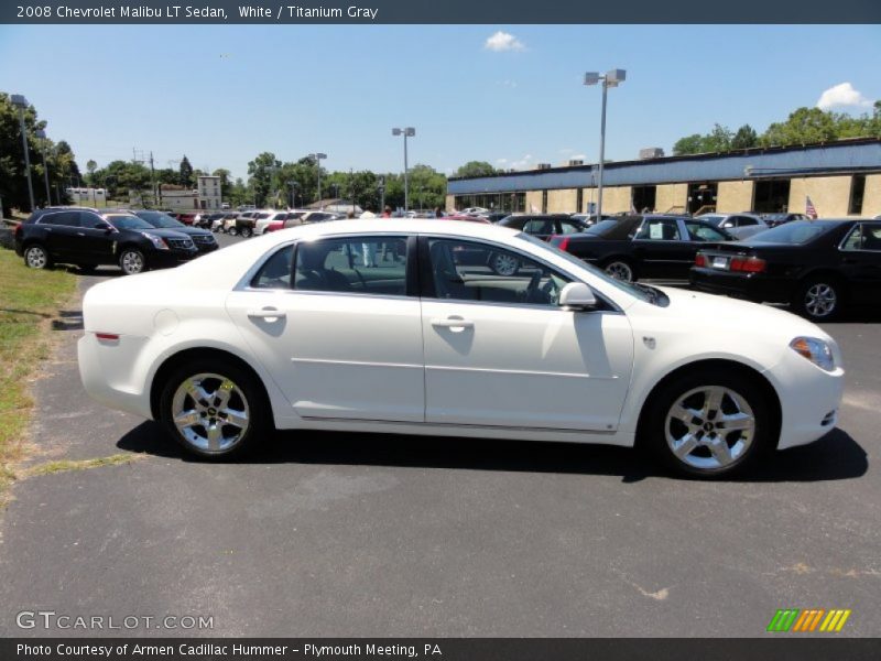 White / Titanium Gray 2008 Chevrolet Malibu LT Sedan