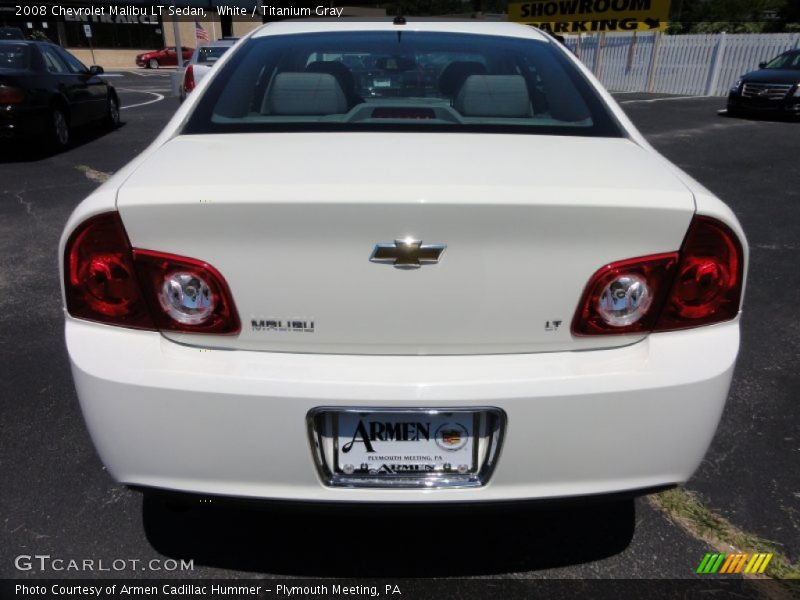 White / Titanium Gray 2008 Chevrolet Malibu LT Sedan