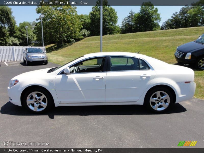 White / Titanium Gray 2008 Chevrolet Malibu LT Sedan