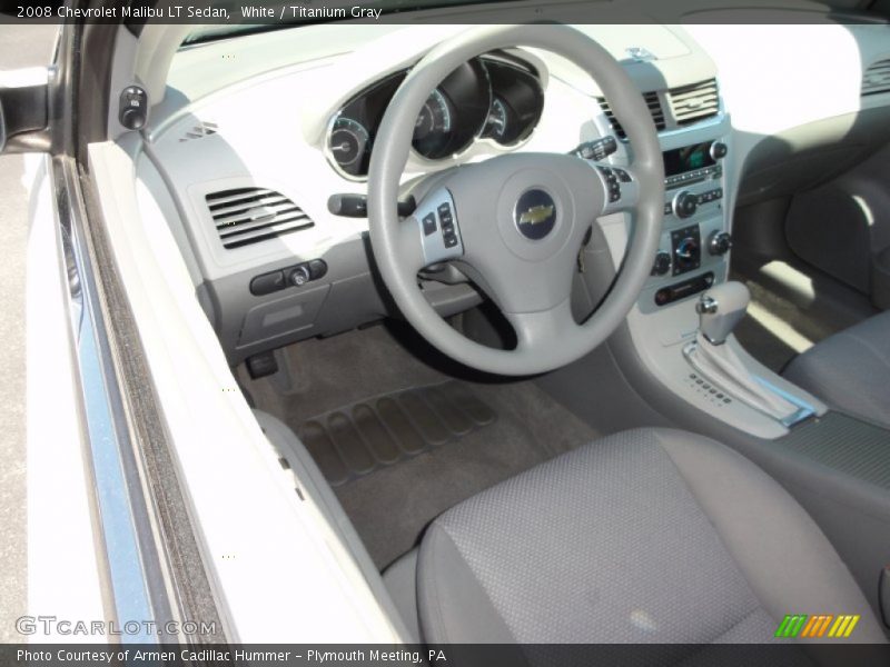 White / Titanium Gray 2008 Chevrolet Malibu LT Sedan