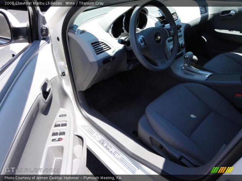 White / Titanium Gray 2008 Chevrolet Malibu LT Sedan
