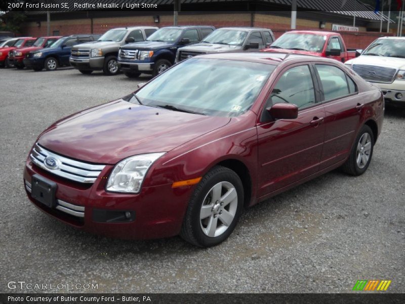 Redfire Metallic / Light Stone 2007 Ford Fusion SE