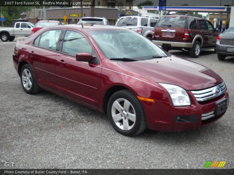 Redfire Metallic / Light Stone 2007 Ford Fusion SE