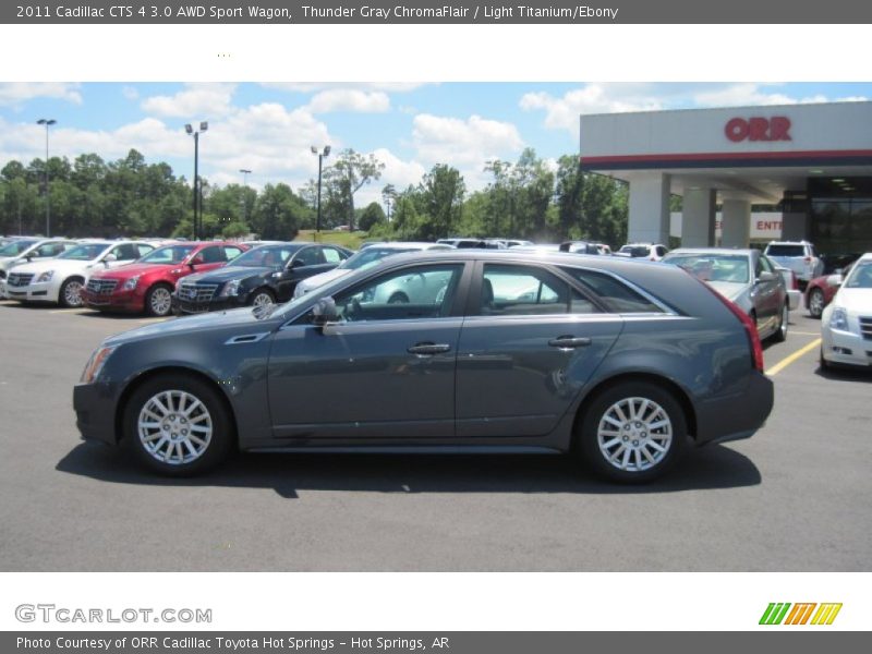 Thunder Gray ChromaFlair / Light Titanium/Ebony 2011 Cadillac CTS 4 3.0 AWD Sport Wagon