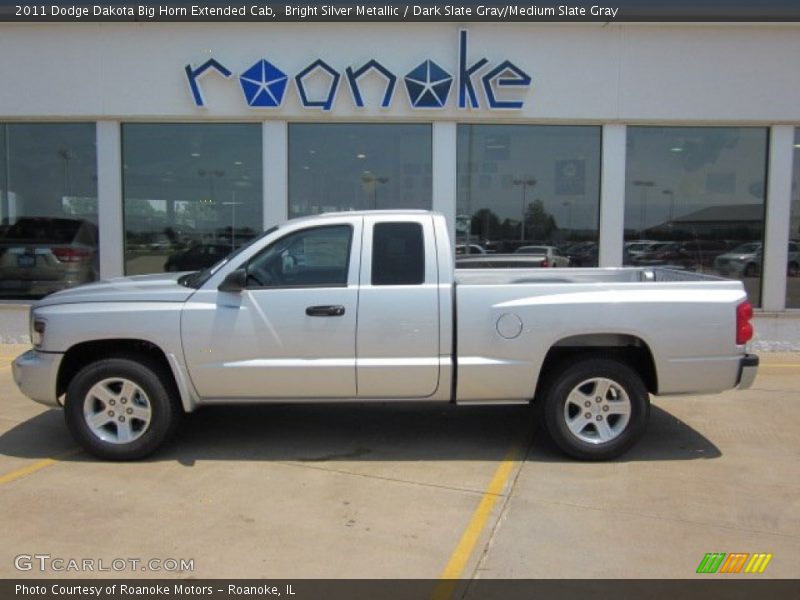 Bright Silver Metallic / Dark Slate Gray/Medium Slate Gray 2011 Dodge Dakota Big Horn Extended Cab