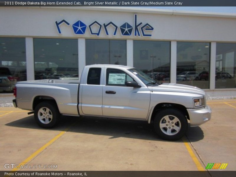 Bright Silver Metallic / Dark Slate Gray/Medium Slate Gray 2011 Dodge Dakota Big Horn Extended Cab