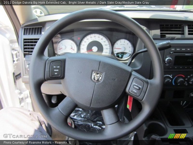 Bright Silver Metallic / Dark Slate Gray/Medium Slate Gray 2011 Dodge Dakota Big Horn Extended Cab