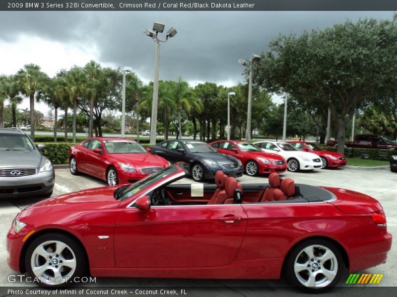 Crimson Red / Coral Red/Black Dakota Leather 2009 BMW 3 Series 328i Convertible