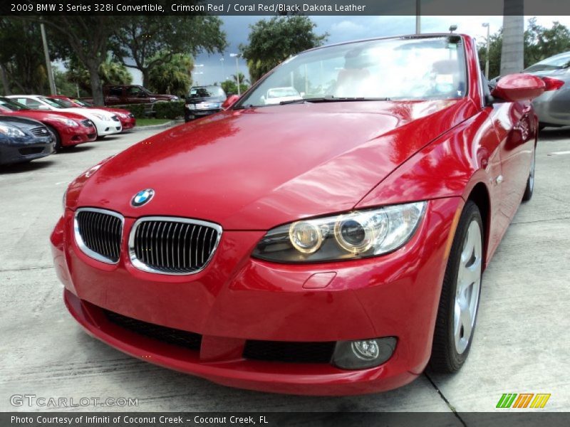 Crimson Red / Coral Red/Black Dakota Leather 2009 BMW 3 Series 328i Convertible