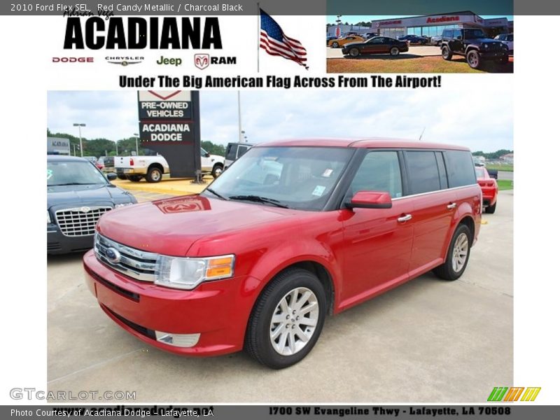 Red Candy Metallic / Charcoal Black 2010 Ford Flex SEL