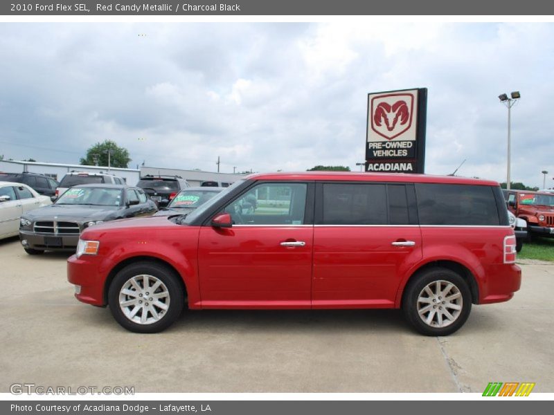 Red Candy Metallic / Charcoal Black 2010 Ford Flex SEL