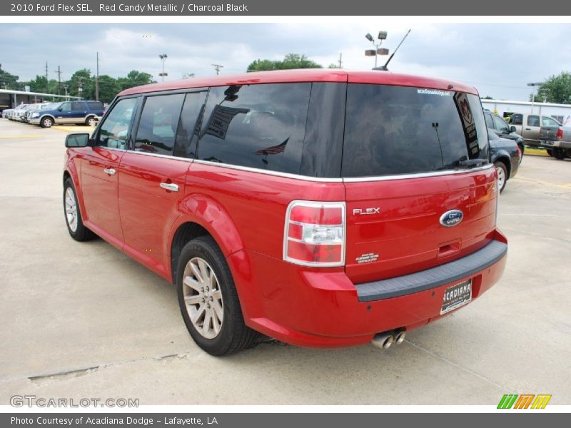 Red Candy Metallic / Charcoal Black 2010 Ford Flex SEL