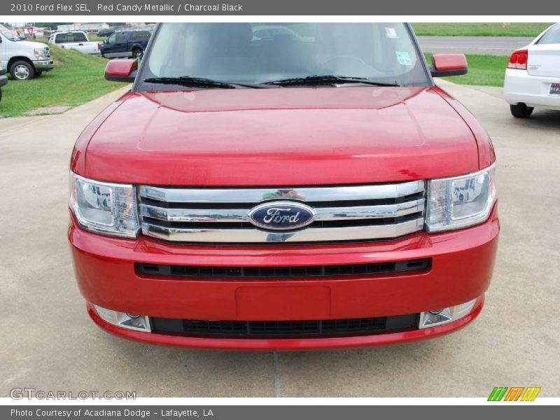 Red Candy Metallic / Charcoal Black 2010 Ford Flex SEL