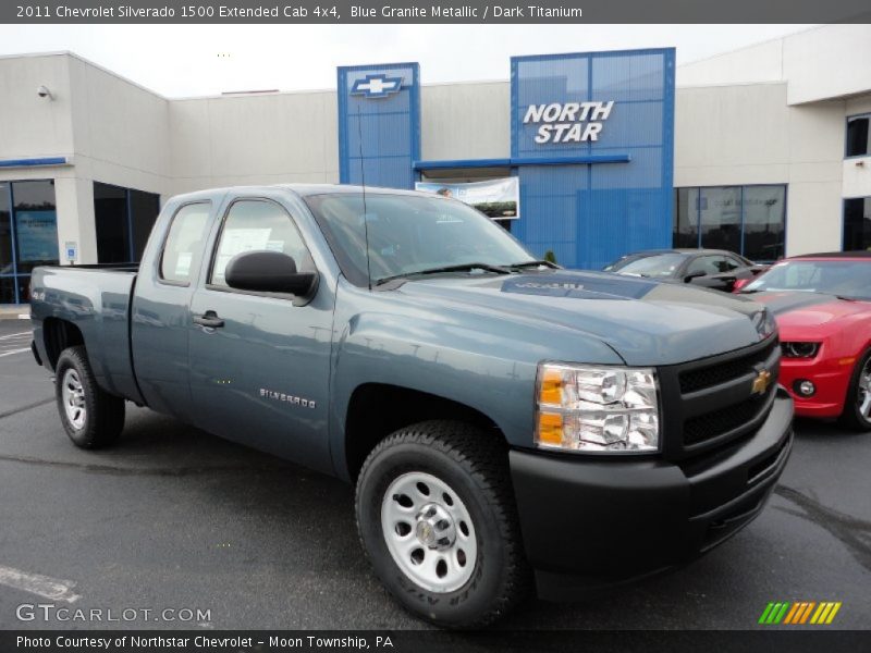 Blue Granite Metallic / Dark Titanium 2011 Chevrolet Silverado 1500 Extended Cab 4x4