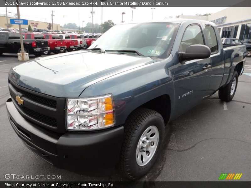 Blue Granite Metallic / Dark Titanium 2011 Chevrolet Silverado 1500 Extended Cab 4x4