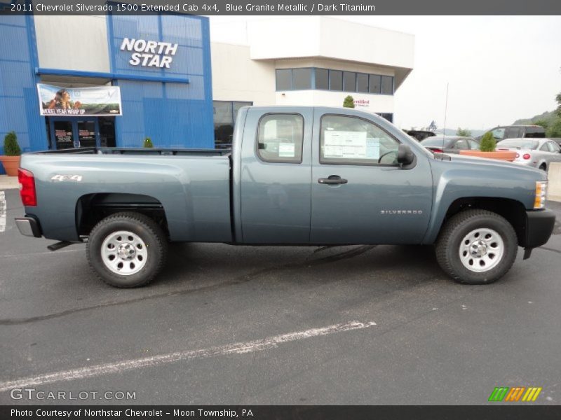 Blue Granite Metallic / Dark Titanium 2011 Chevrolet Silverado 1500 Extended Cab 4x4