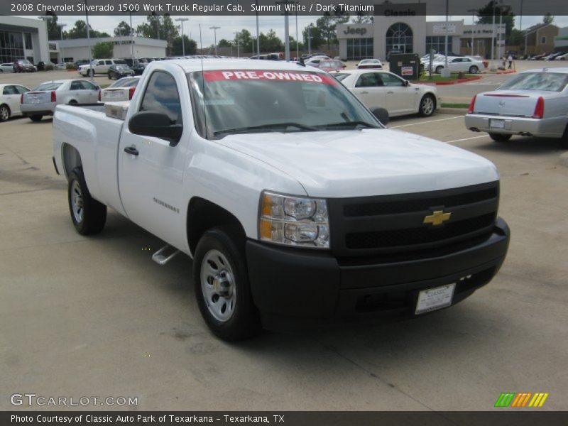 Summit White / Dark Titanium 2008 Chevrolet Silverado 1500 Work Truck Regular Cab