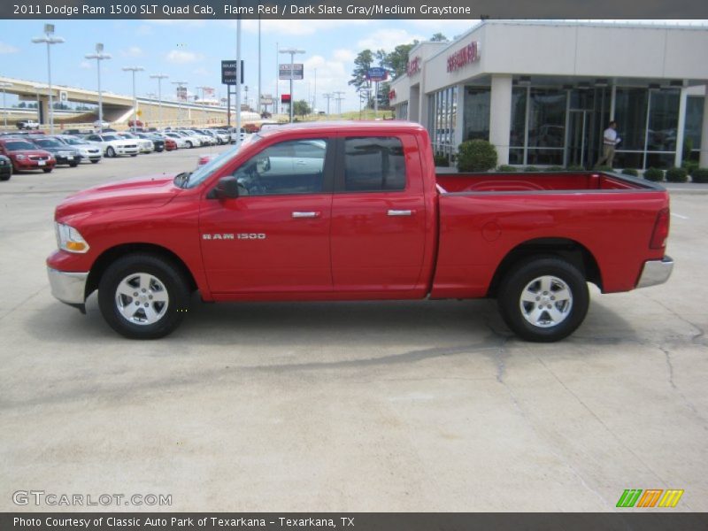 Flame Red / Dark Slate Gray/Medium Graystone 2011 Dodge Ram 1500 SLT Quad Cab