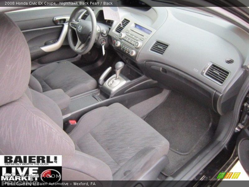 Nighthawk Black Pearl / Black 2008 Honda Civic EX Coupe