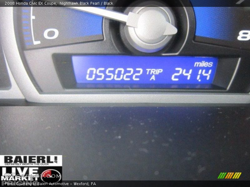 Nighthawk Black Pearl / Black 2008 Honda Civic EX Coupe