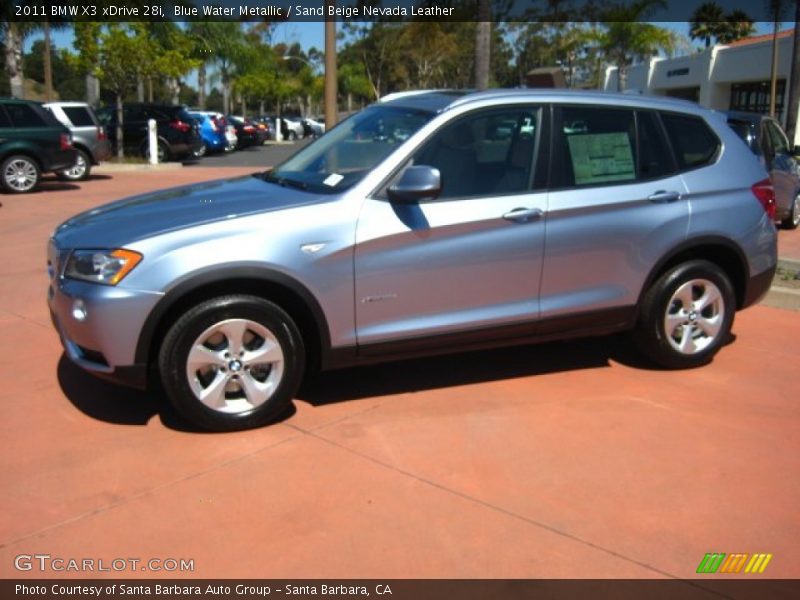 Blue Water Metallic / Sand Beige Nevada Leather 2011 BMW X3 xDrive 28i