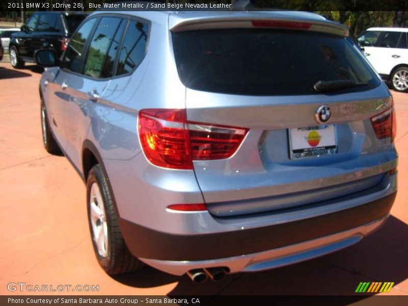 Blue Water Metallic / Sand Beige Nevada Leather 2011 BMW X3 xDrive 28i