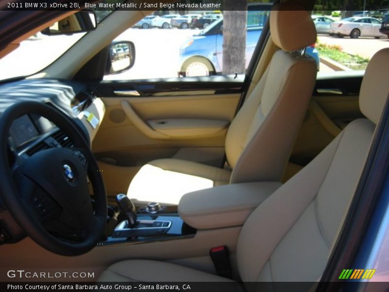 Blue Water Metallic / Sand Beige Nevada Leather 2011 BMW X3 xDrive 28i