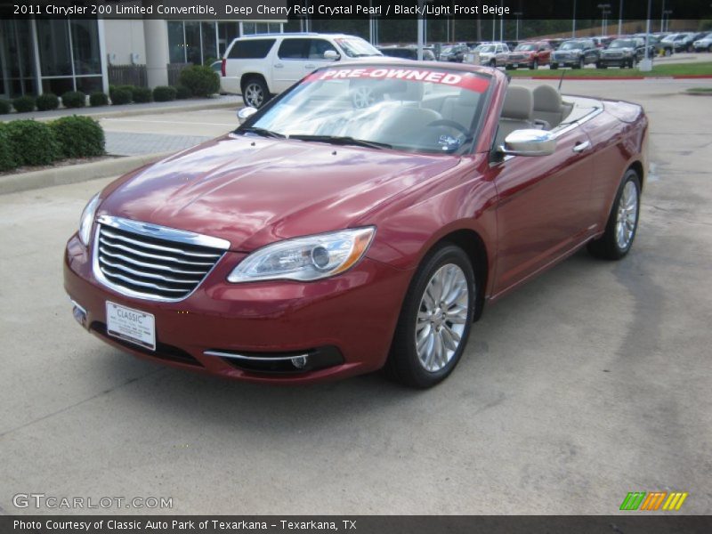 Deep Cherry Red Crystal Pearl / Black/Light Frost Beige 2011 Chrysler 200 Limited Convertible