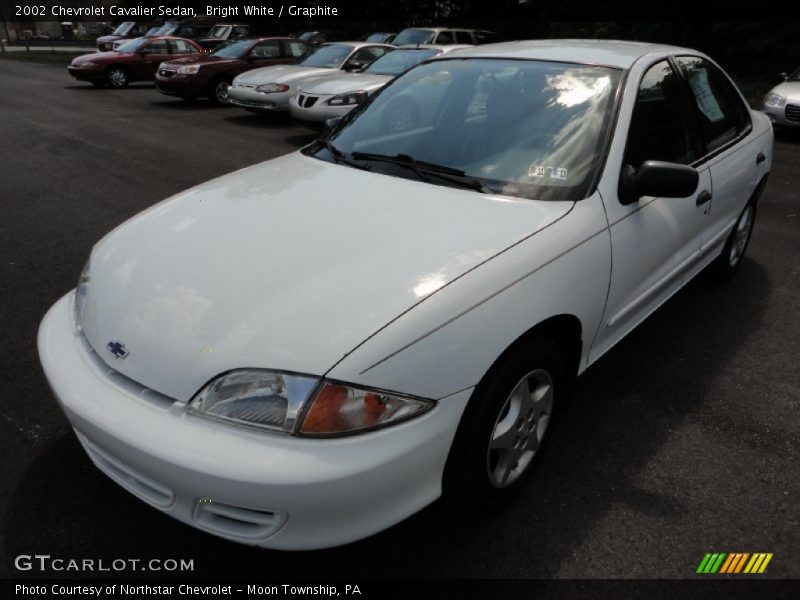 Bright White / Graphite 2002 Chevrolet Cavalier Sedan